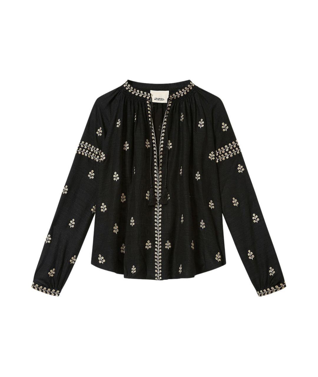 ISABEL MARANT Черная шелковая блузы, фото 1