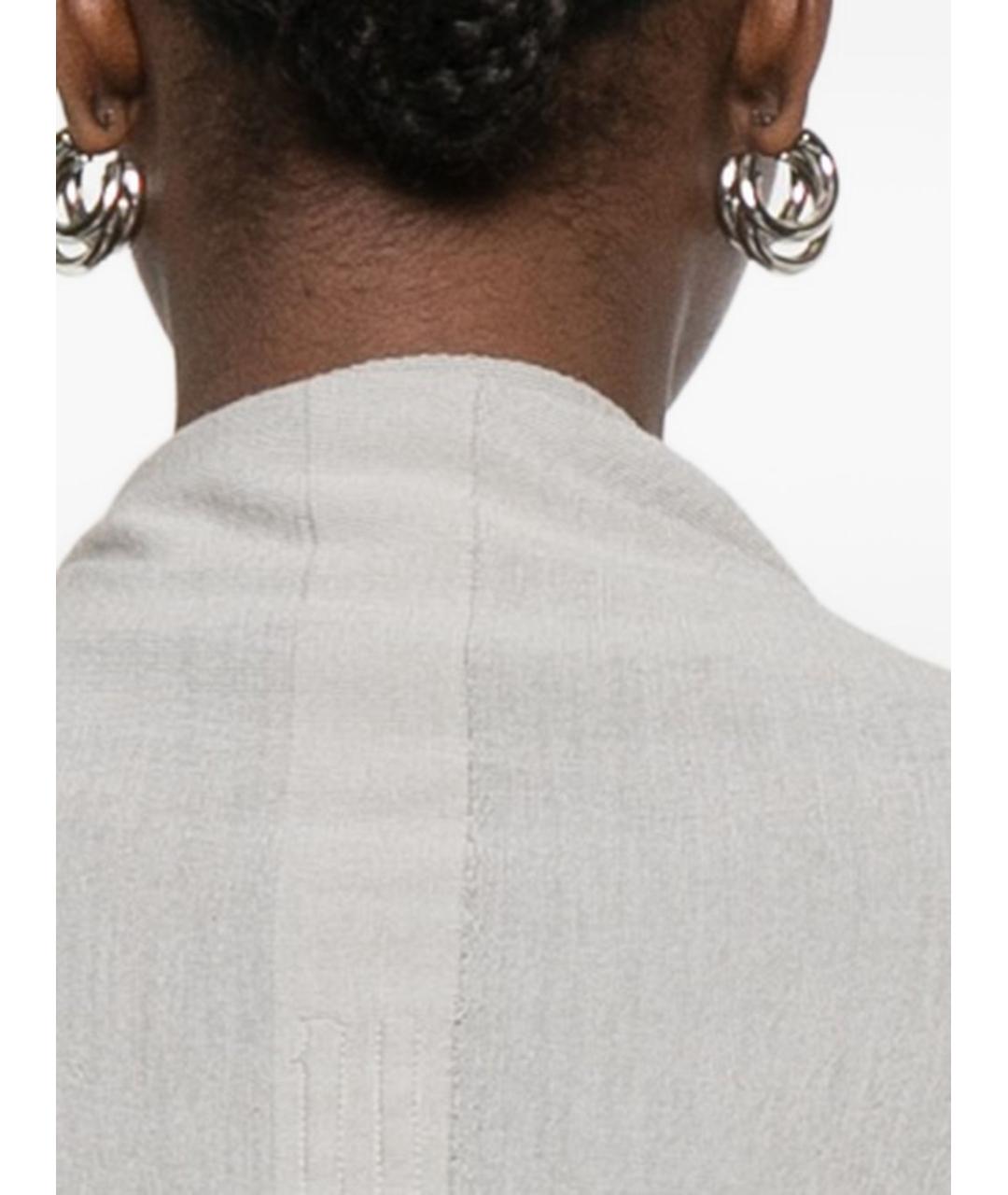 RICK OWENS Серый шерстяной кардиган, фото 5