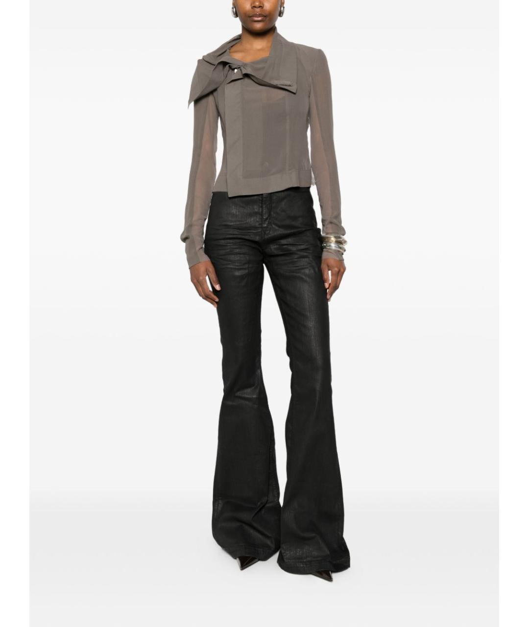 RICK OWENS DRKSHDW Черные хлопковые джинсы клеш, фото 3