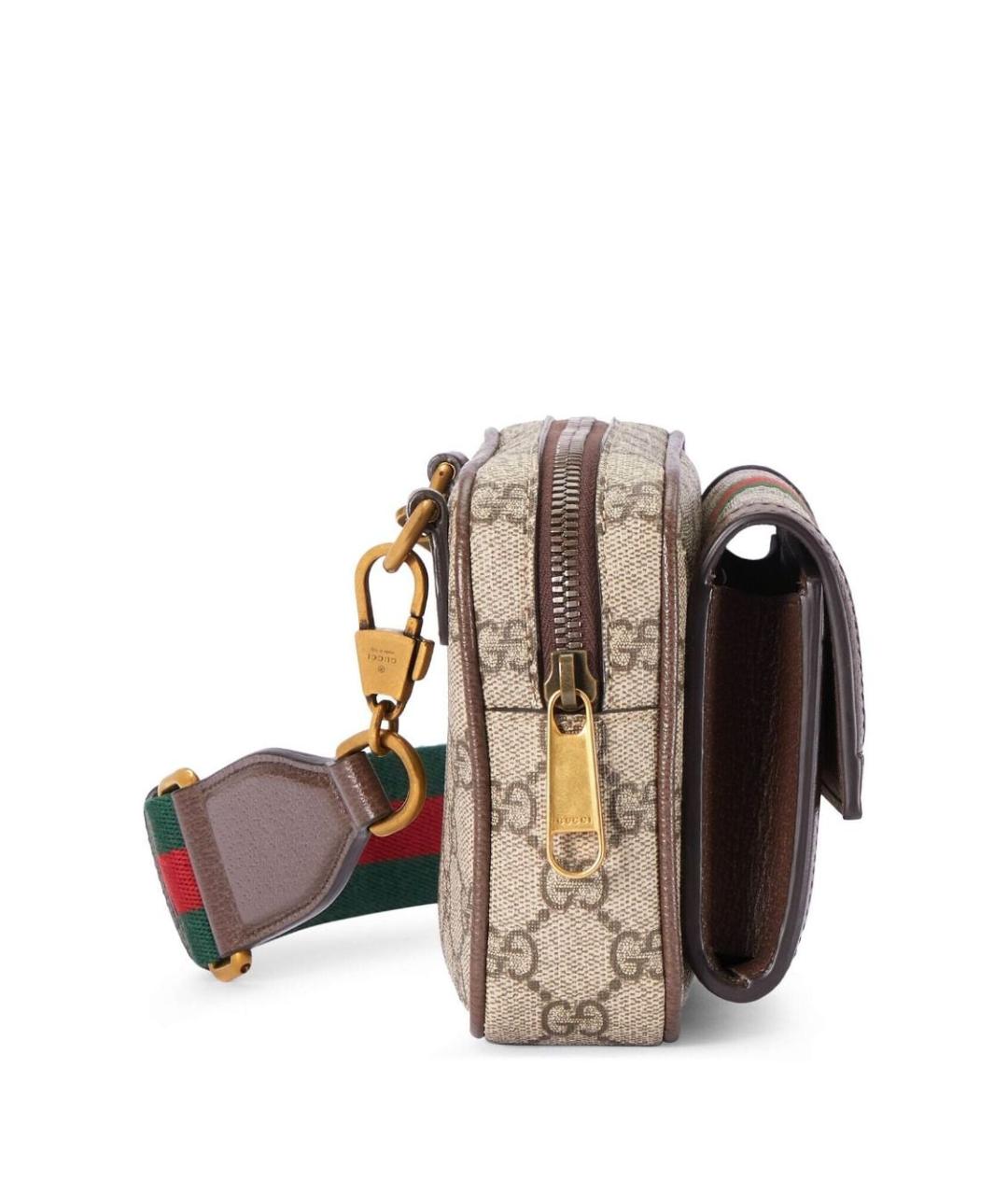 GUCCI Коричневая тканевая сумка на плечо, фото 2