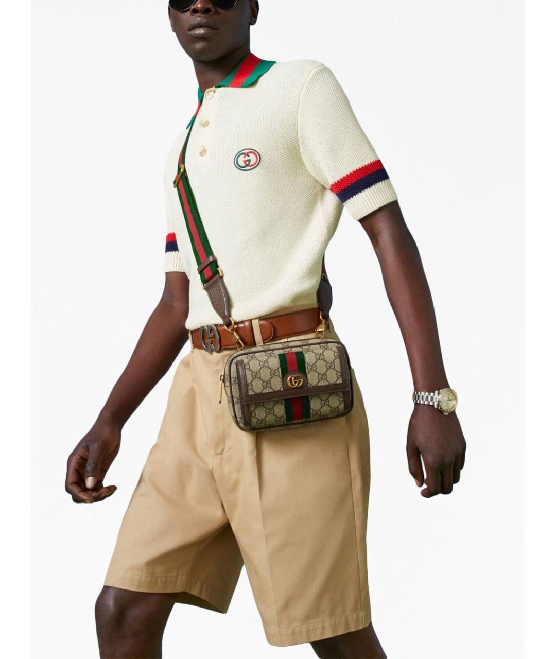 GUCCI Коричневая тканевая сумка на плечо, фото 7