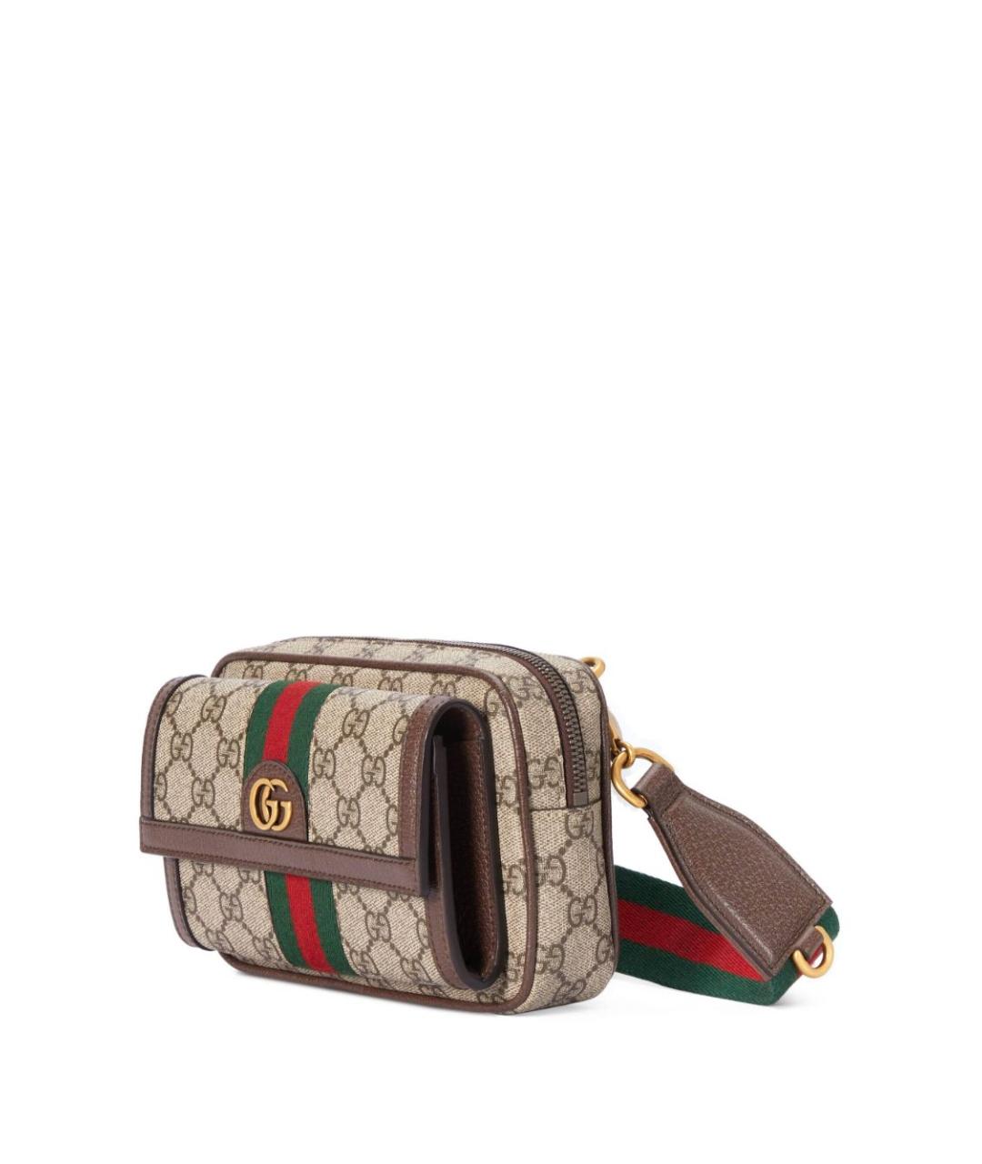 GUCCI Коричневая тканевая сумка на плечо, фото 3