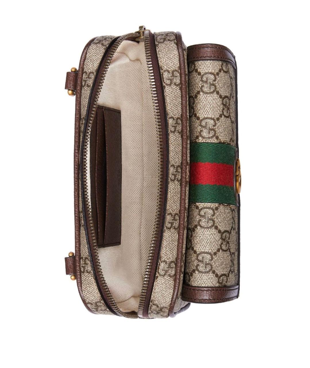 GUCCI Коричневая тканевая сумка на плечо, фото 6