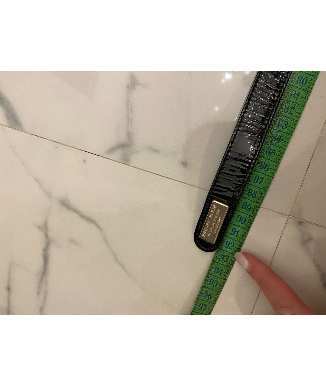 PHILIPP PLEIN Черный ремень из лакированной кожи, фото 6