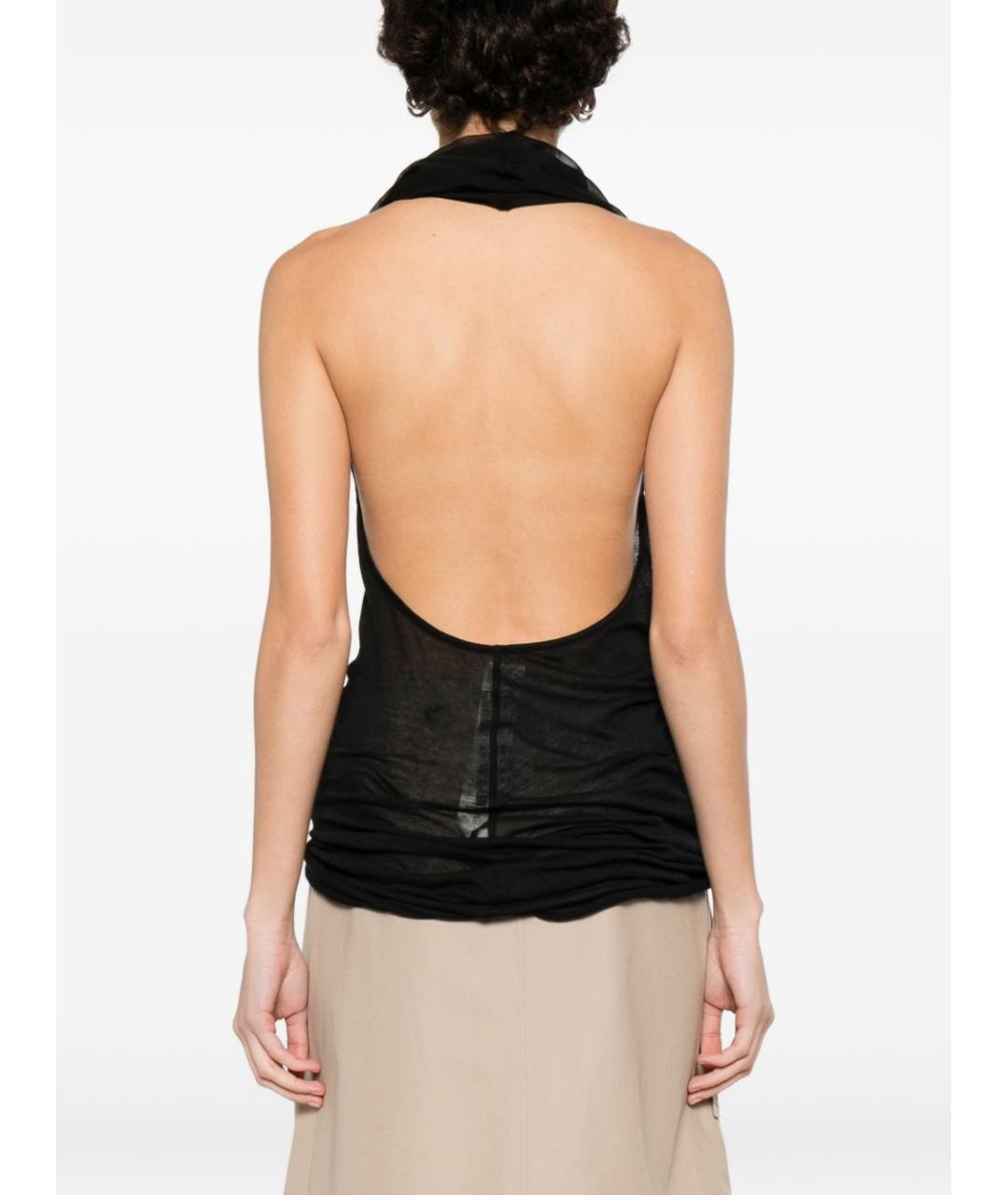 RICK OWENS Черная хлопковая майка, фото 2