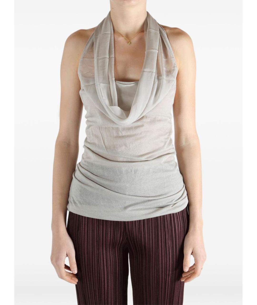 RICK OWENS Серая хлопковая майка, фото 3