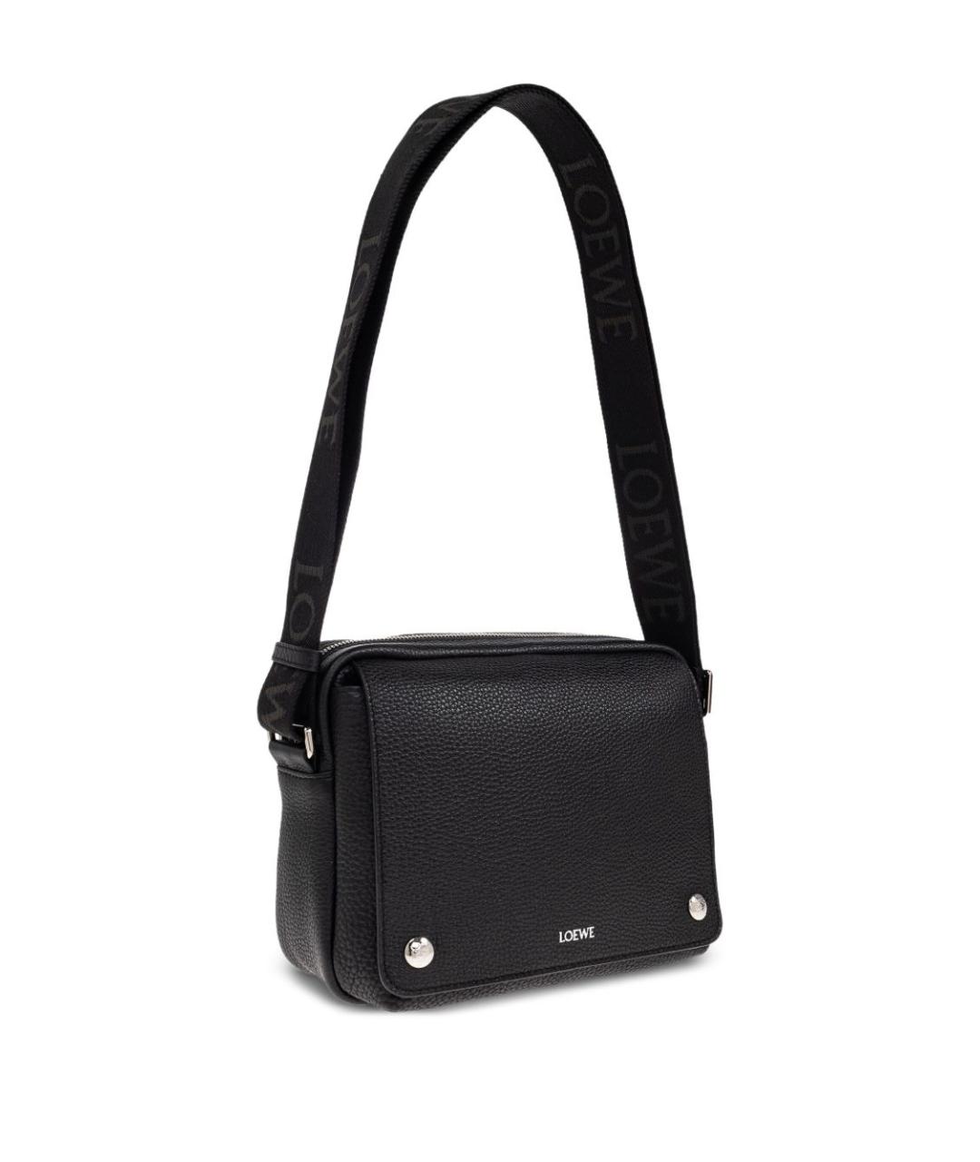 LOEWE Черная кожаная сумка на плечо, фото 4