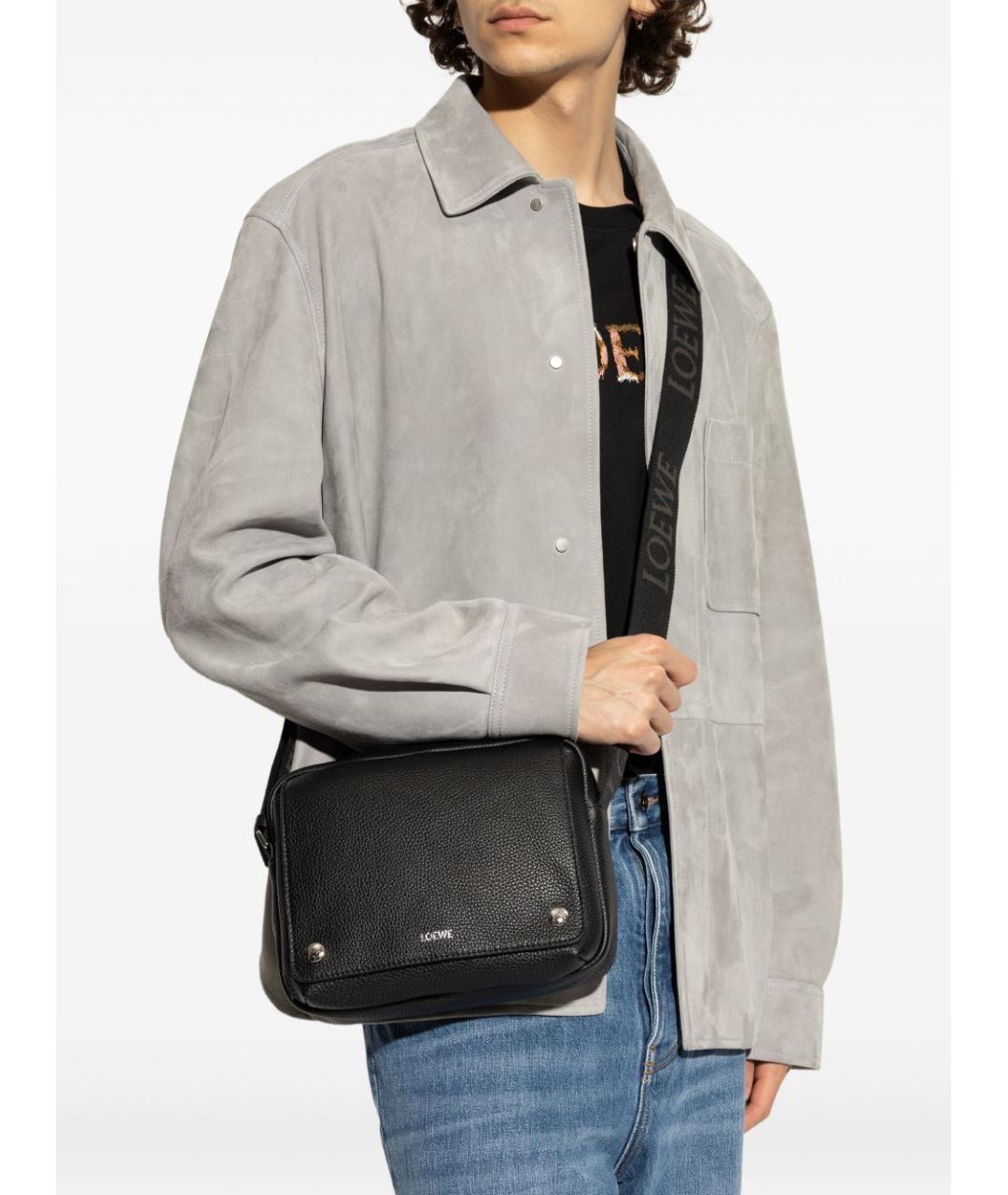 LOEWE Черная кожаная сумка на плечо, фото 2