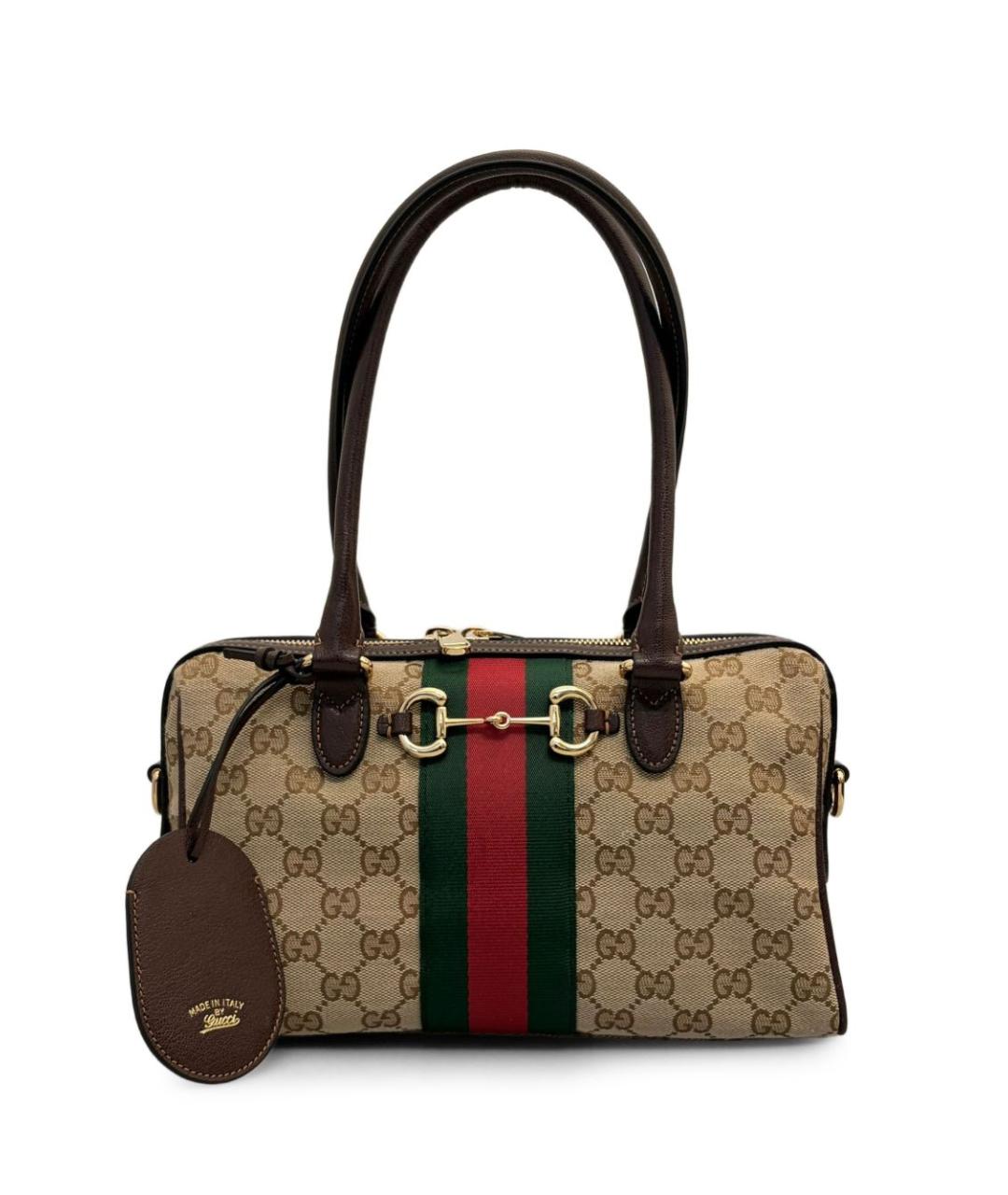 GUCCI Бежевая тканевая сумка через плечо, фото 1