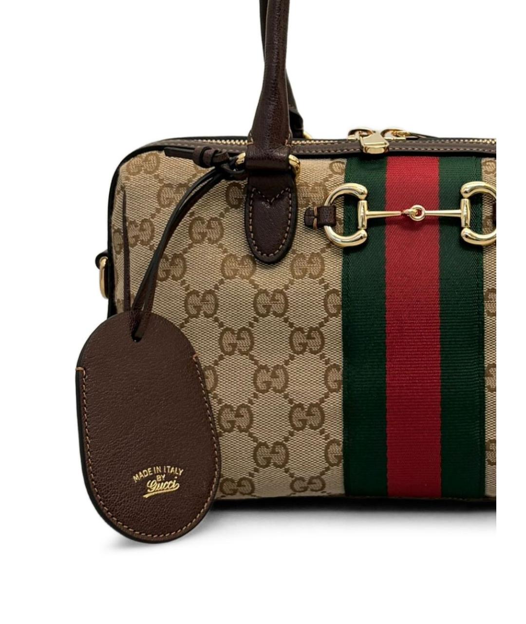 GUCCI Бежевая тканевая сумка через плечо, фото 2