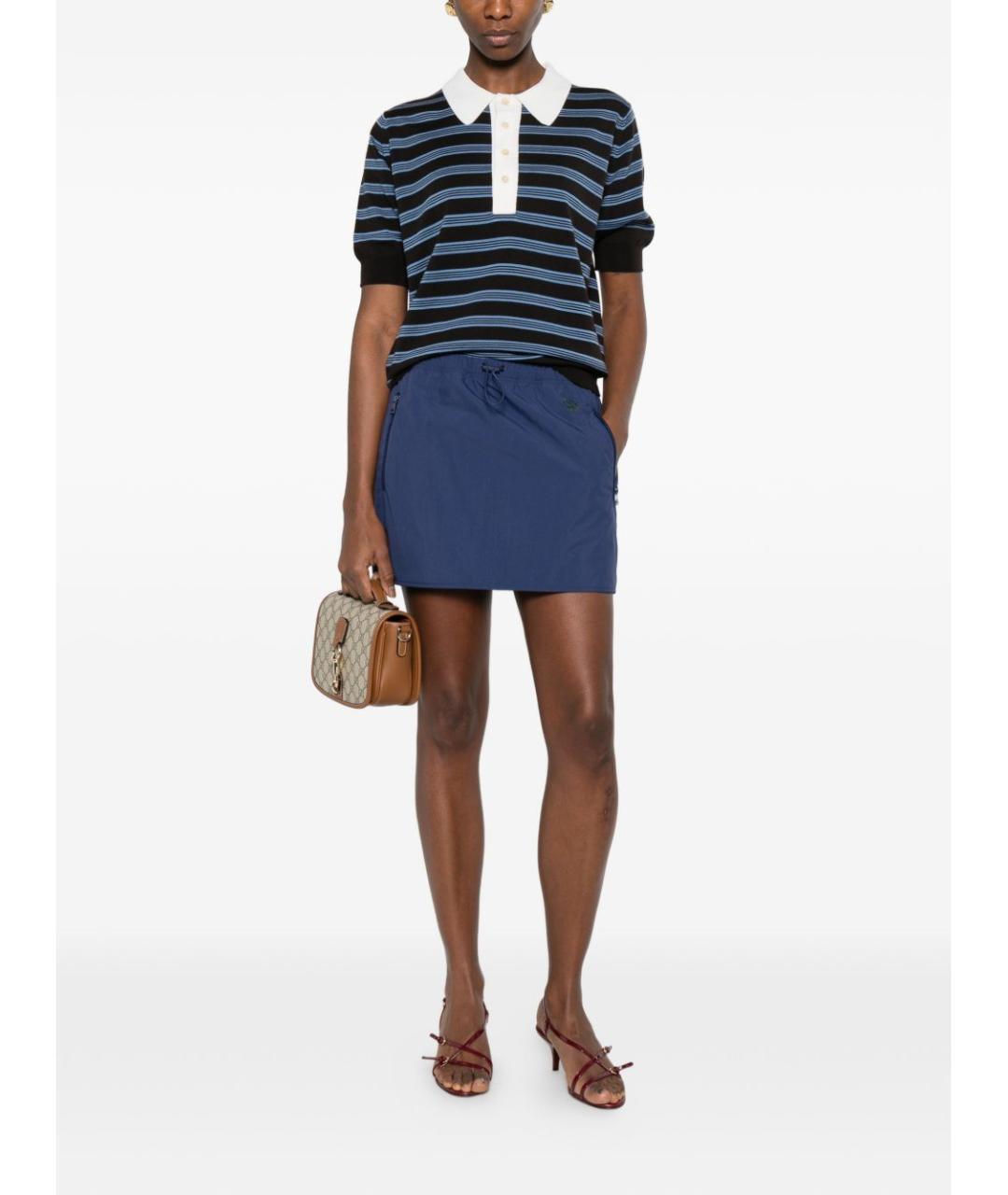 GUCCI Синяя юбка мини, фото 5