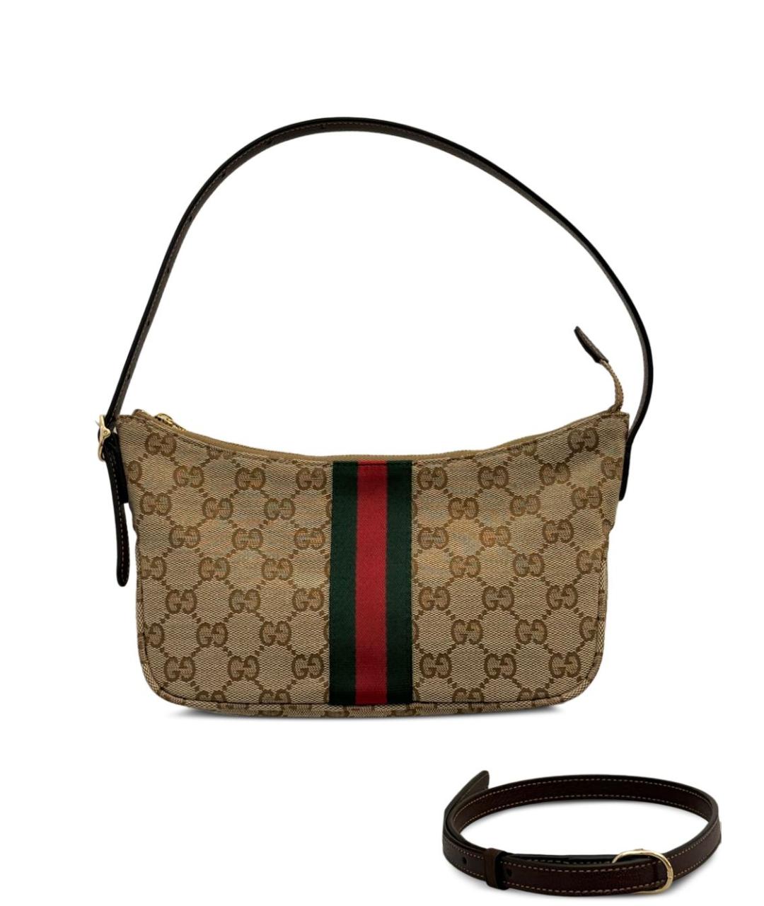 GUCCI Бежевая тканевая сумка на плечо, фото 1