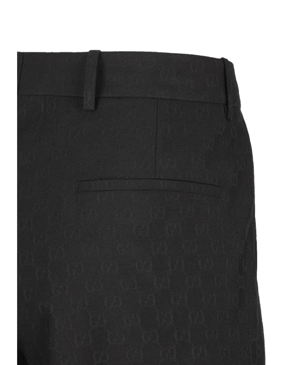 GUCCI Черные полиэстеровые повседневные брюки, фото 3