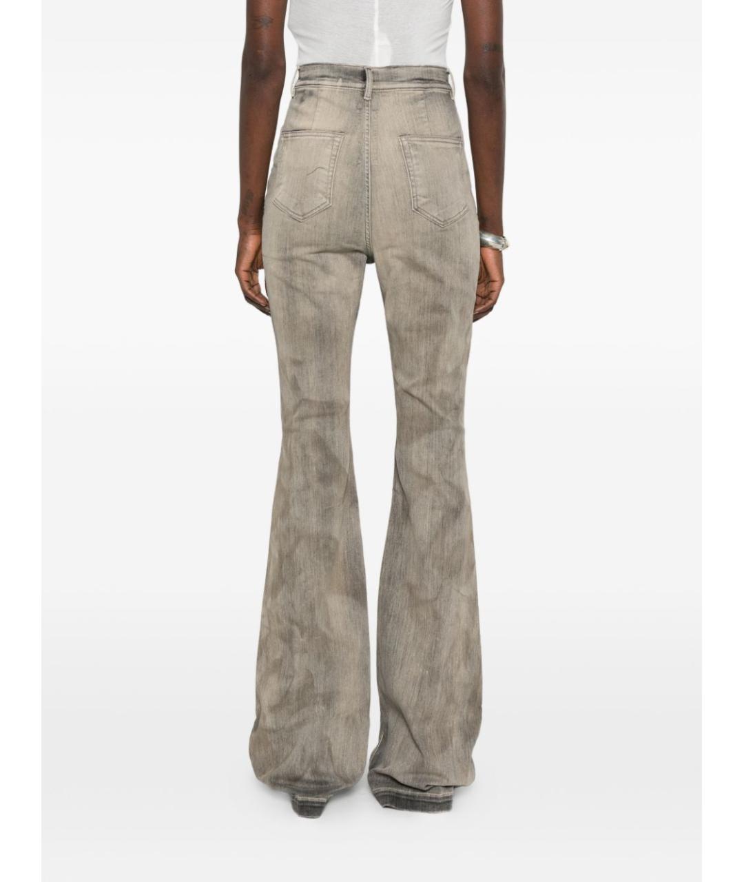 RICK OWENS DRKSHDW Серые хлопковые джинсы клеш, фото 4