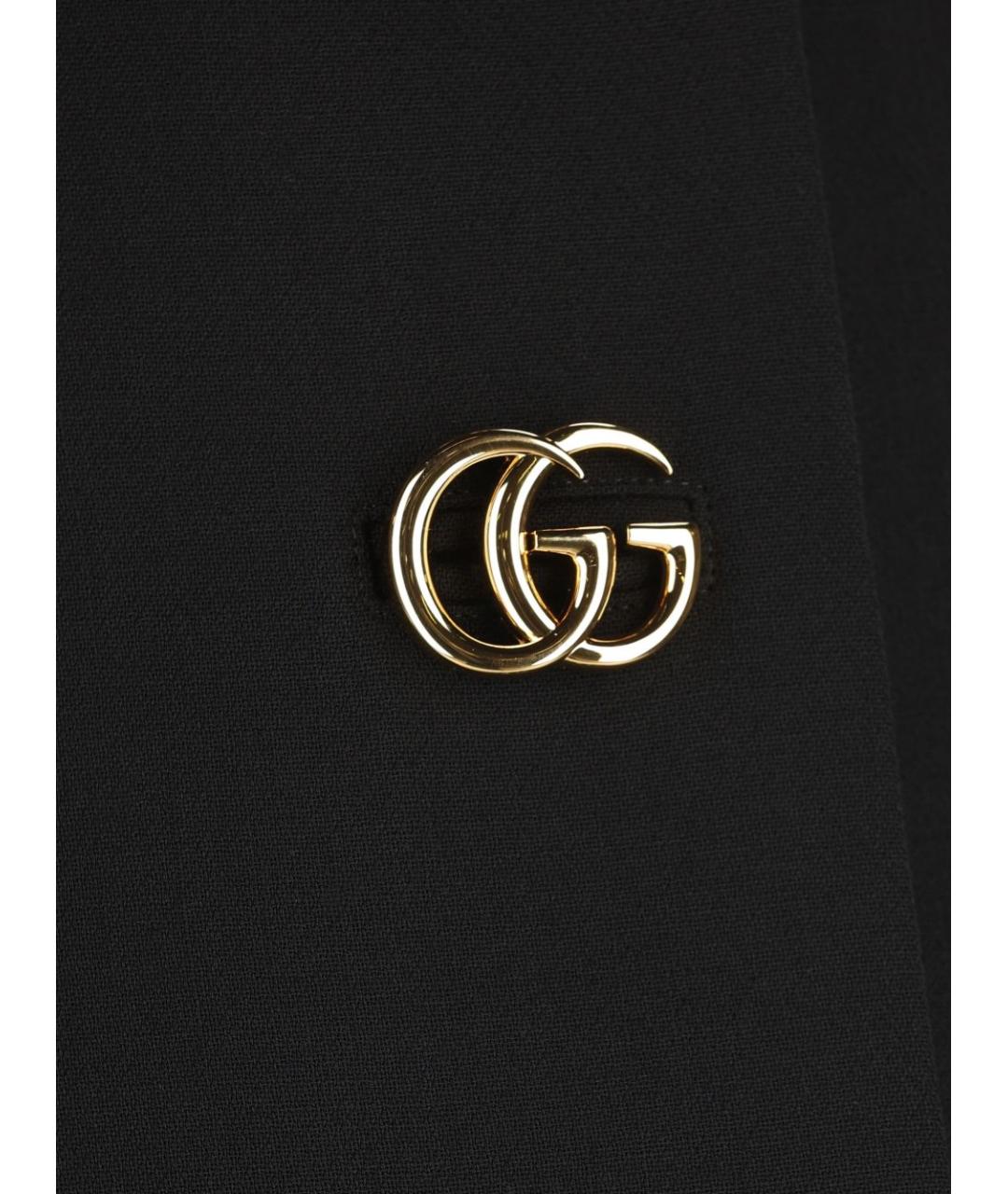 GUCCI Черная шерстяная юбка мини, фото 4