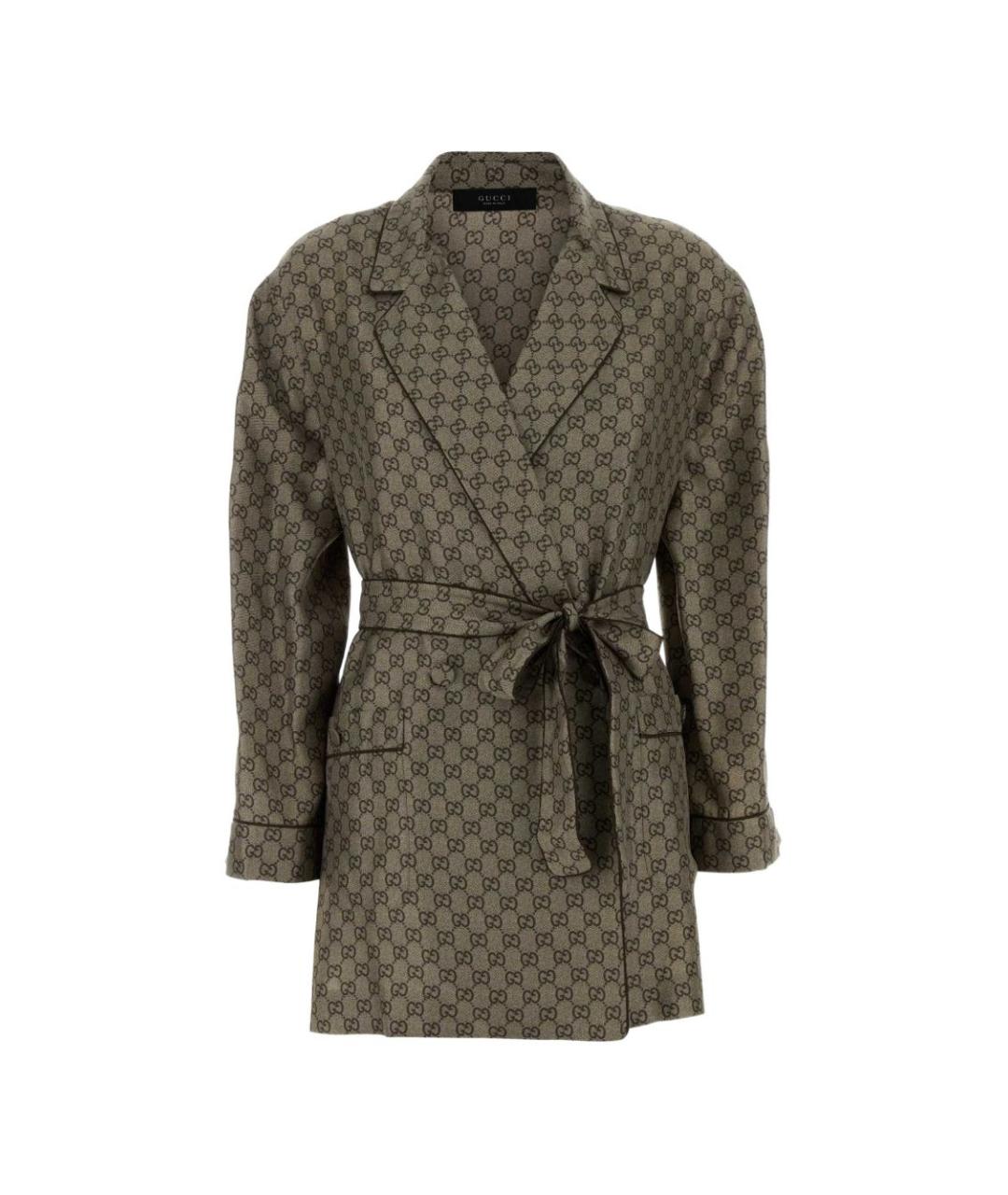 GUCCI Коричневая шелковая куртка, фото 1