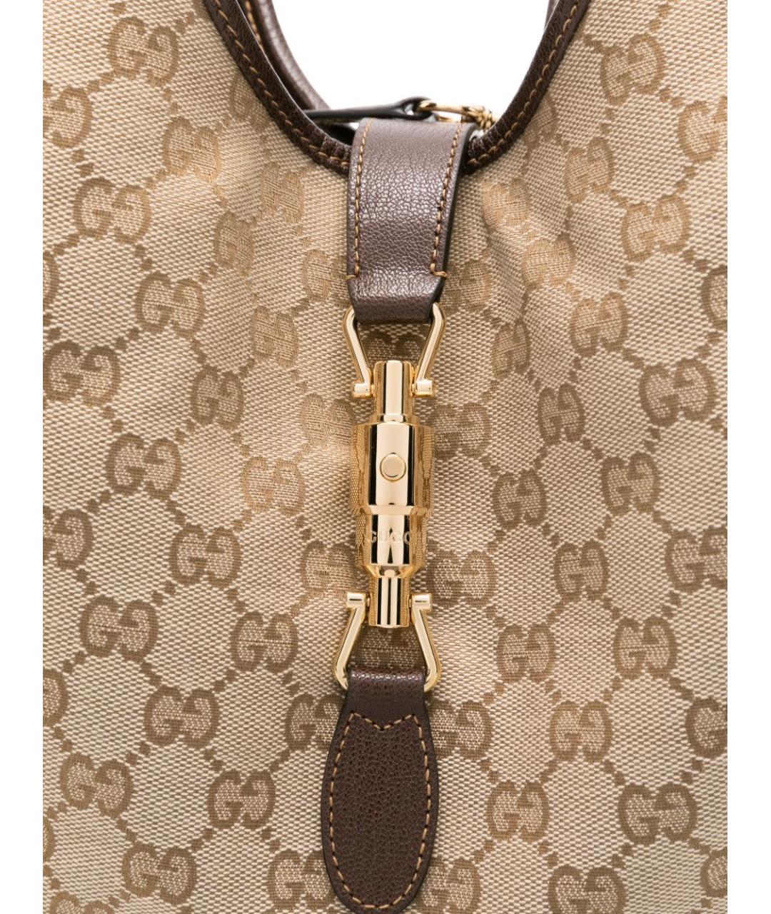 GUCCI Бежевая тканевая сумка тоут, фото 2