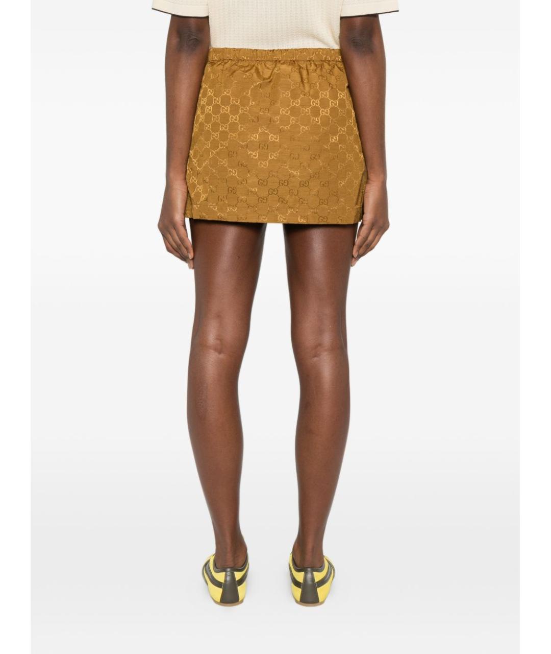 GUCCI Коричневая юбка мини, фото 3