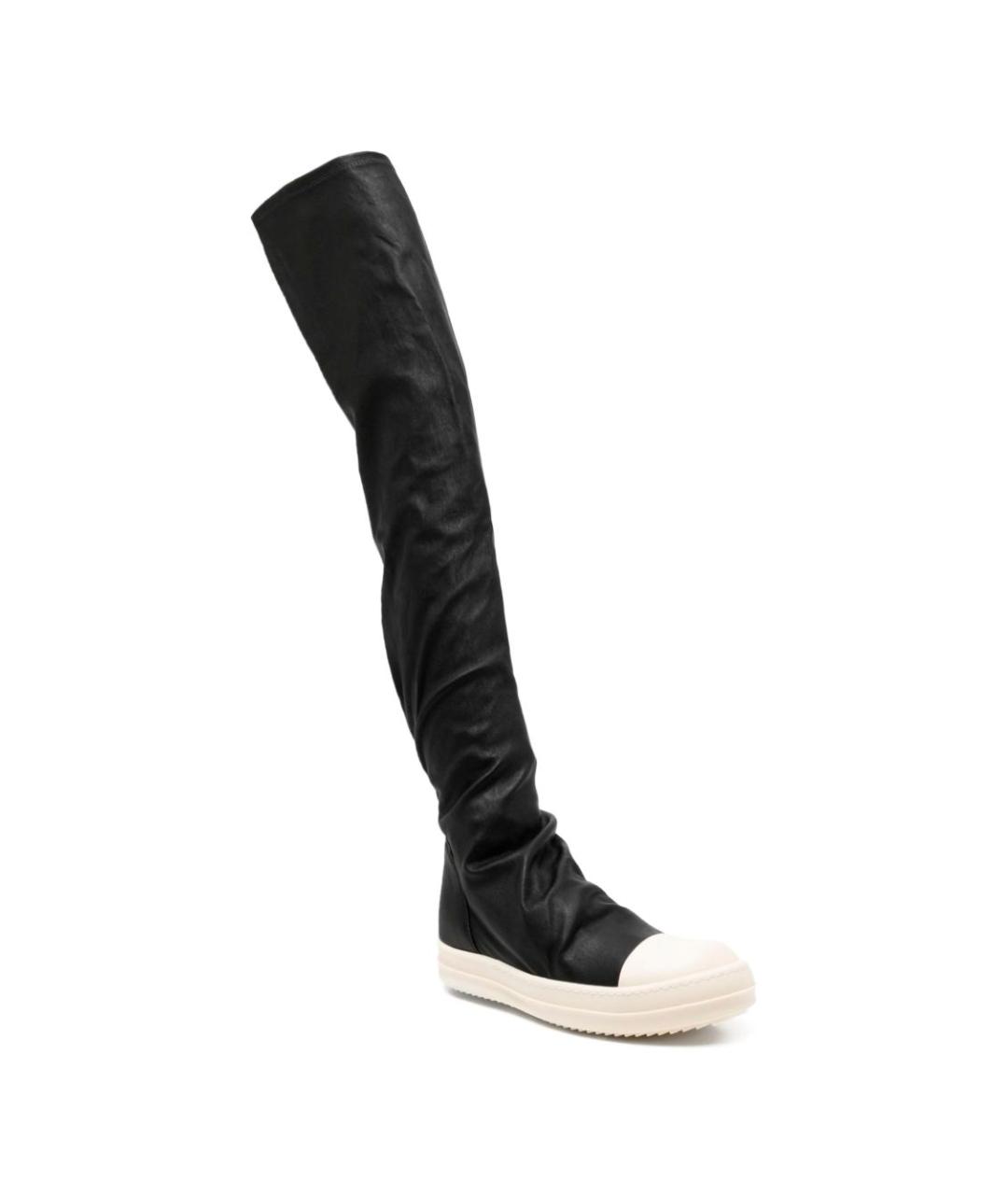 RICK OWENS Черные кожаные кеды, фото 2