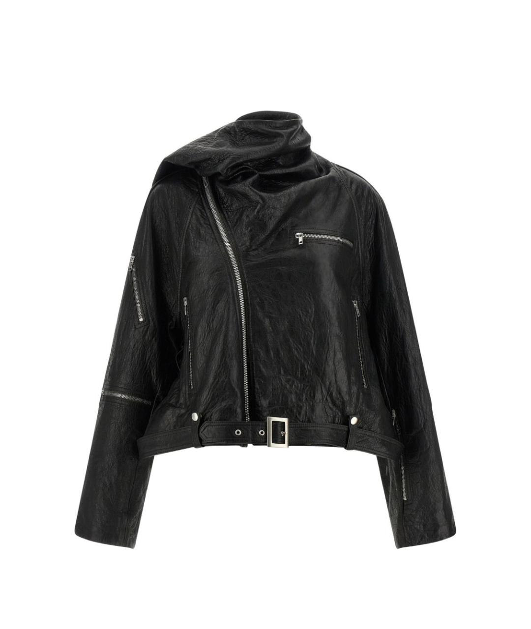RICK OWENS Черная кожаная куртка, фото 2
