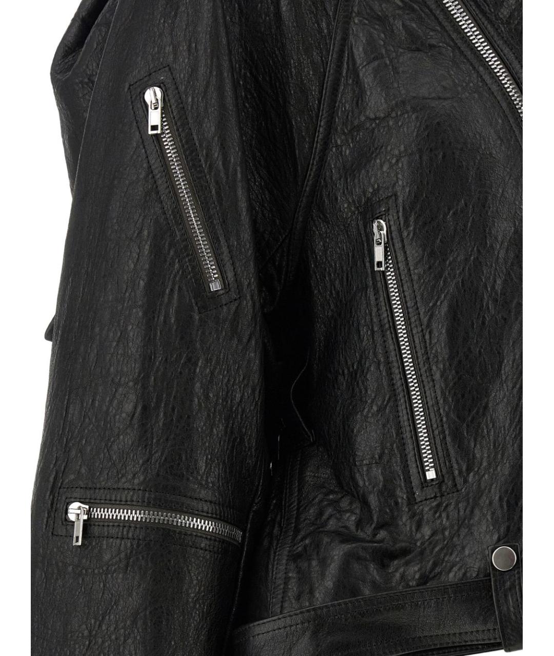 RICK OWENS Черная кожаная куртка, фото 4