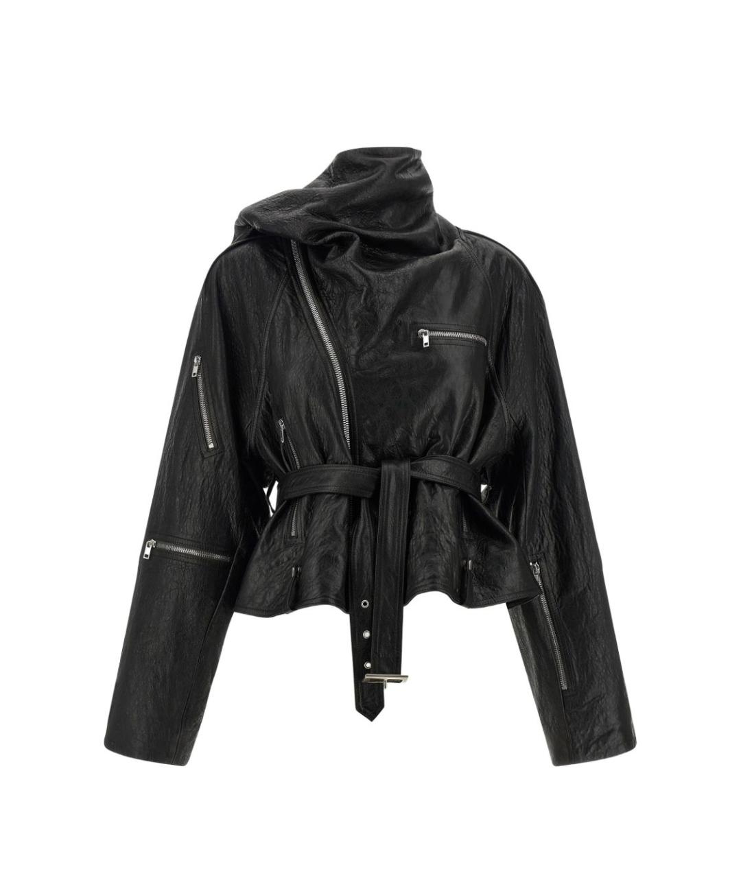 RICK OWENS Черная кожаная куртка, фото 1