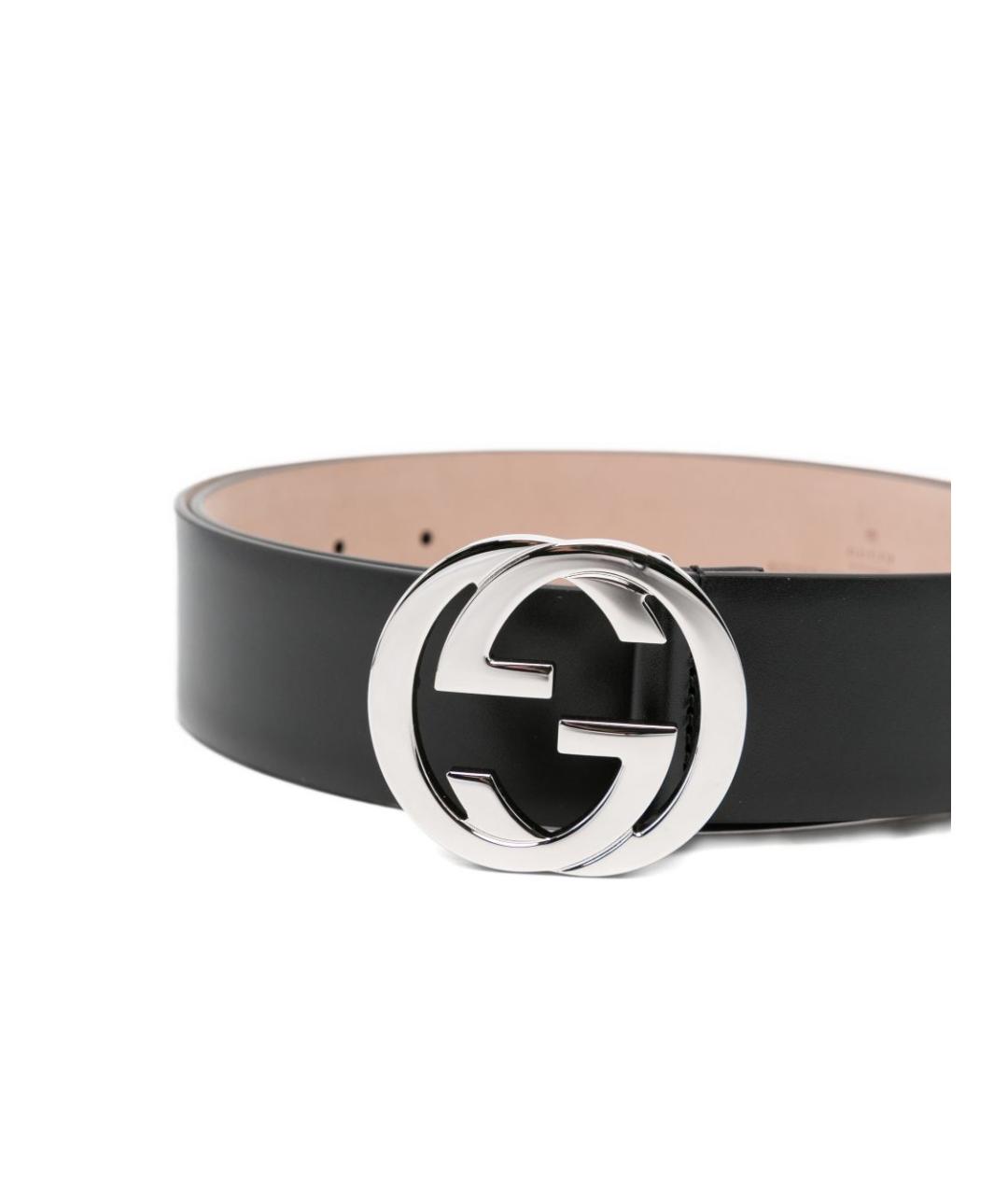 GUCCI Черный кожаный ремень, фото 2