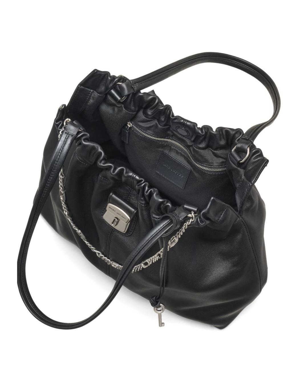 MARC JACOBS Черная кожаная сумка тоут, фото 5