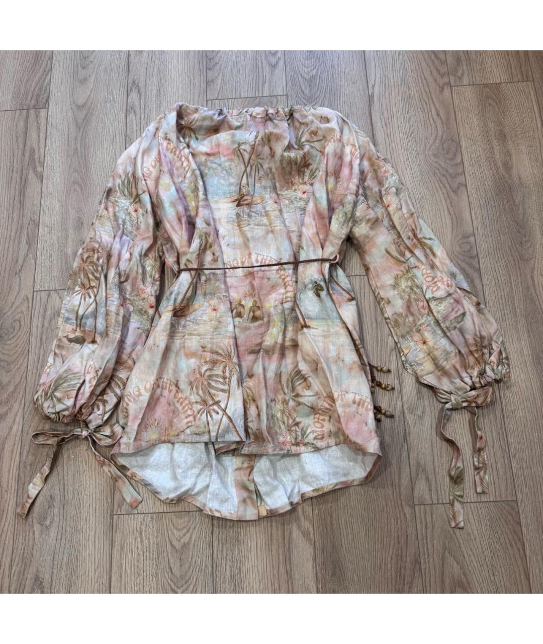 ZIMMERMANN Мульти льняное повседневное платье, фото 2