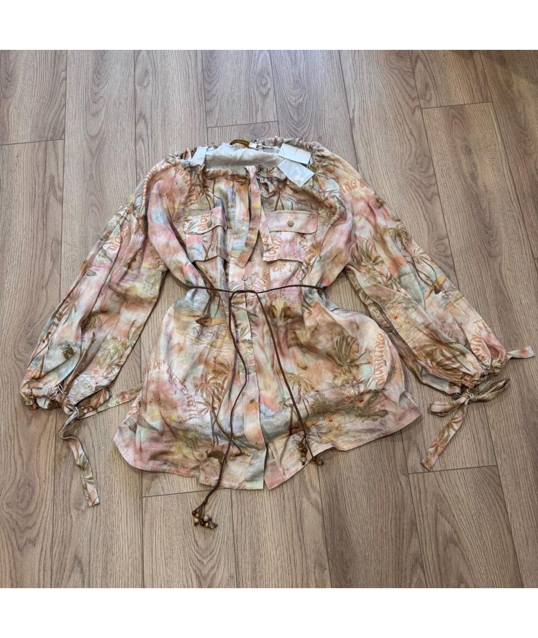 ZIMMERMANN Мульти льняное повседневное платье, фото 7