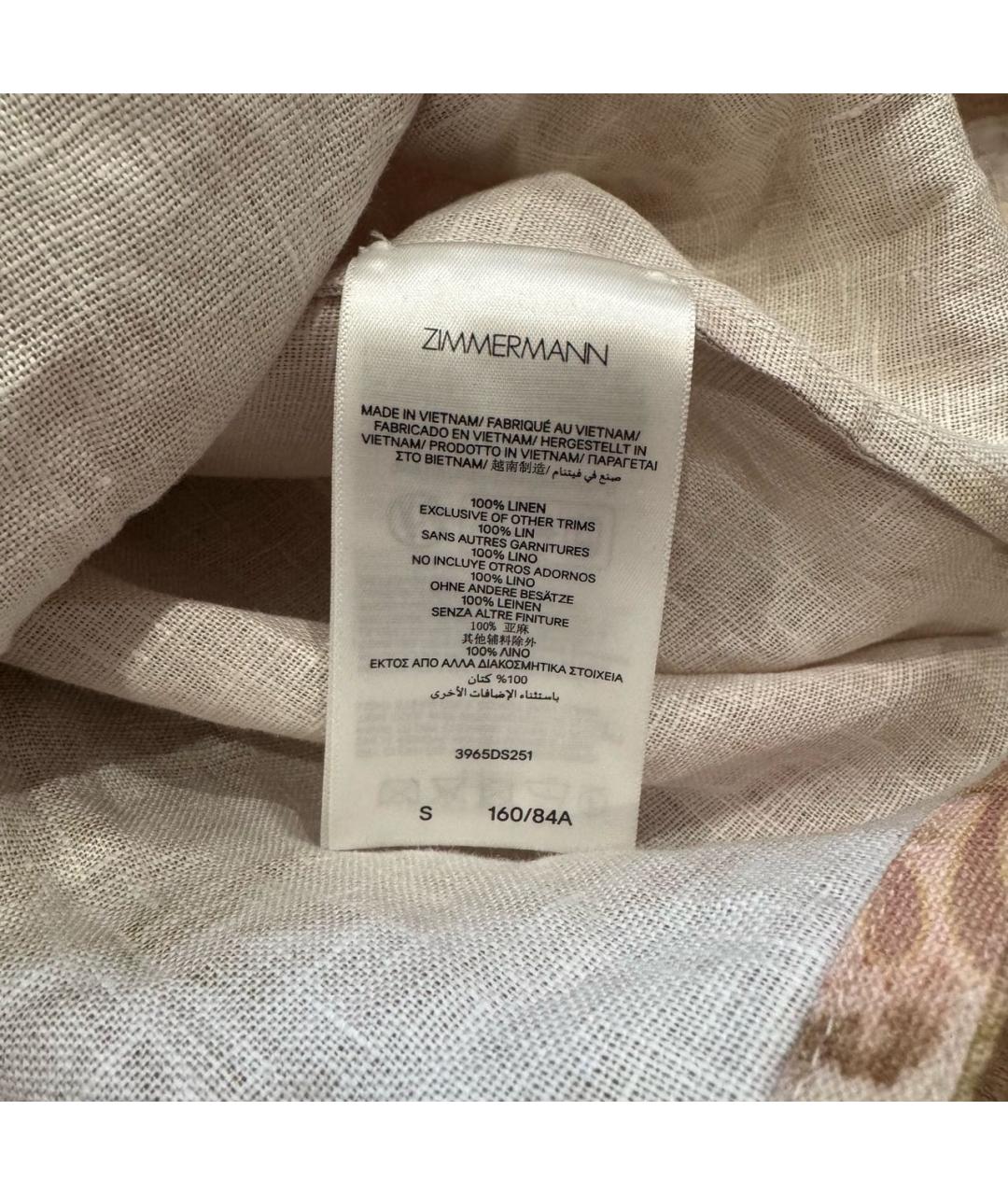 ZIMMERMANN Мульти льняное повседневное платье, фото 5