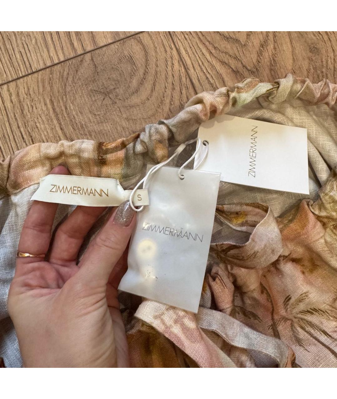 ZIMMERMANN Мульти льняное повседневное платье, фото 3