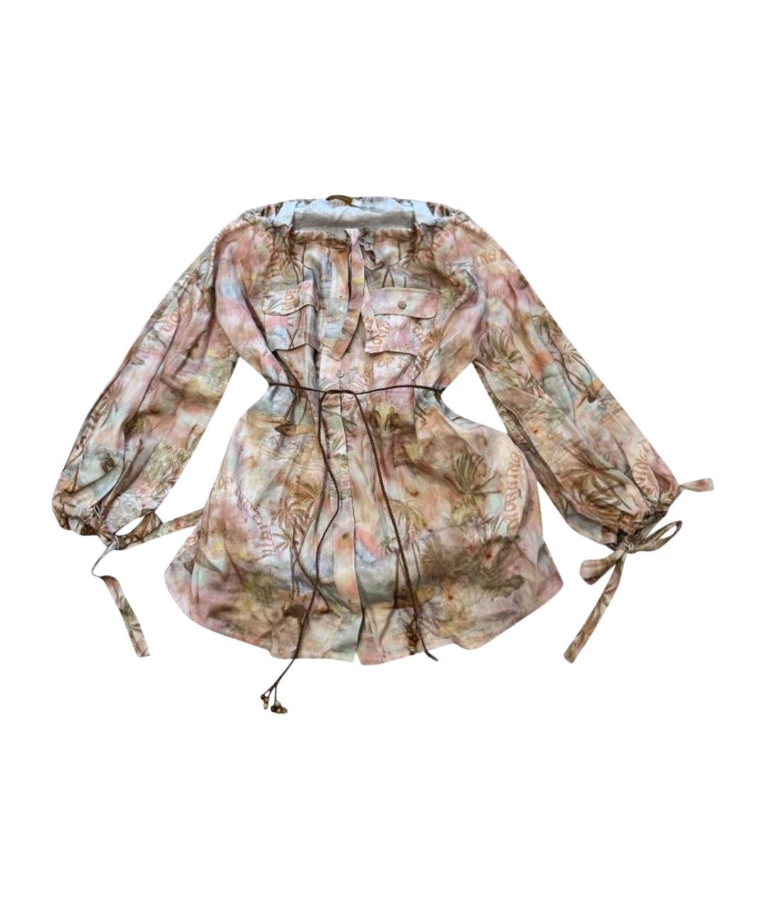 ZIMMERMANN Мульти льняное повседневное платье, фото 1