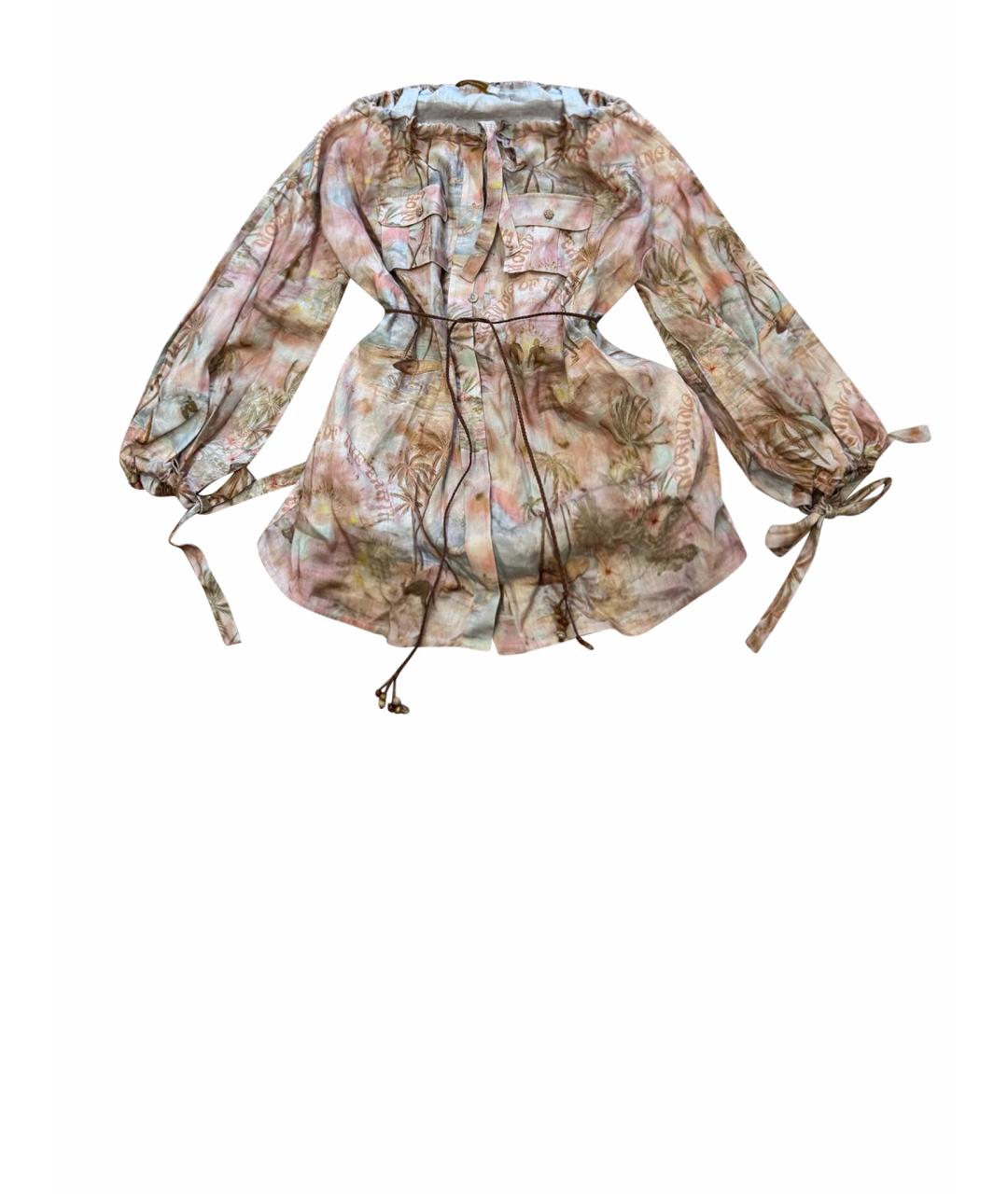 ZIMMERMANN Мульти льняное повседневное платье, фото 8