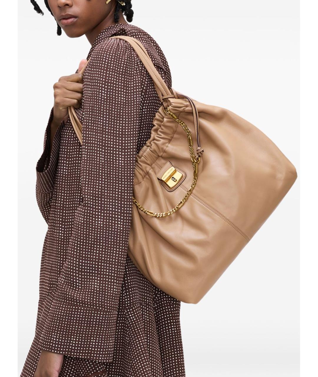 MARC JACOBS Бежевая кожаная сумка тоут, фото 4