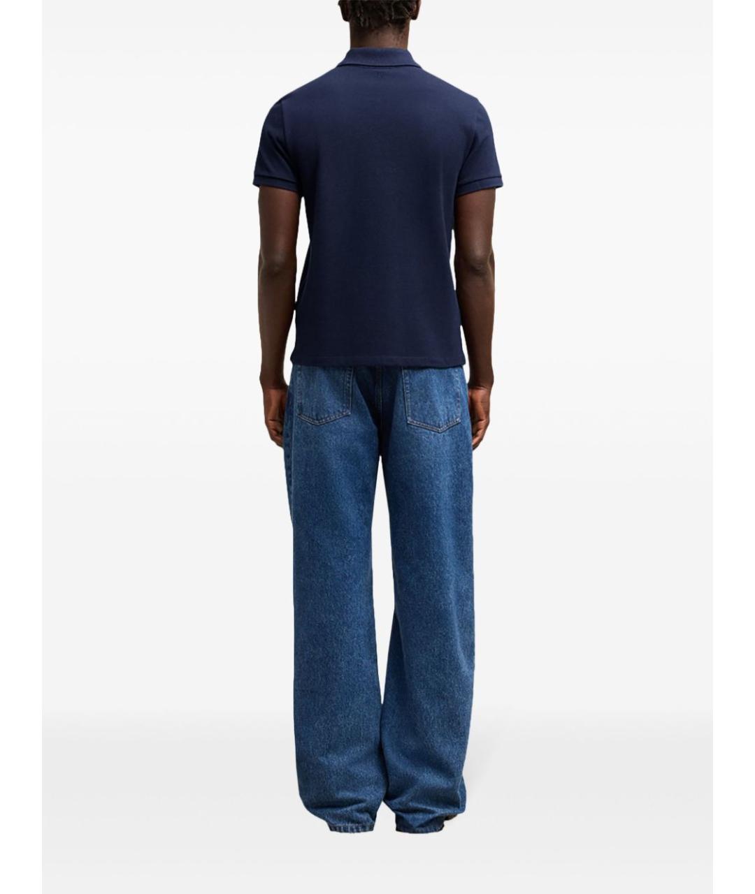 Ami Paris Синее хлопковое поло с коротким рукавом, фото 3