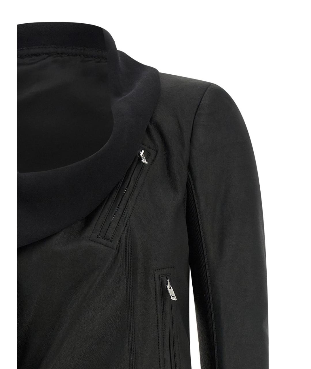 RICK OWENS Черная кожаная куртка, фото 4