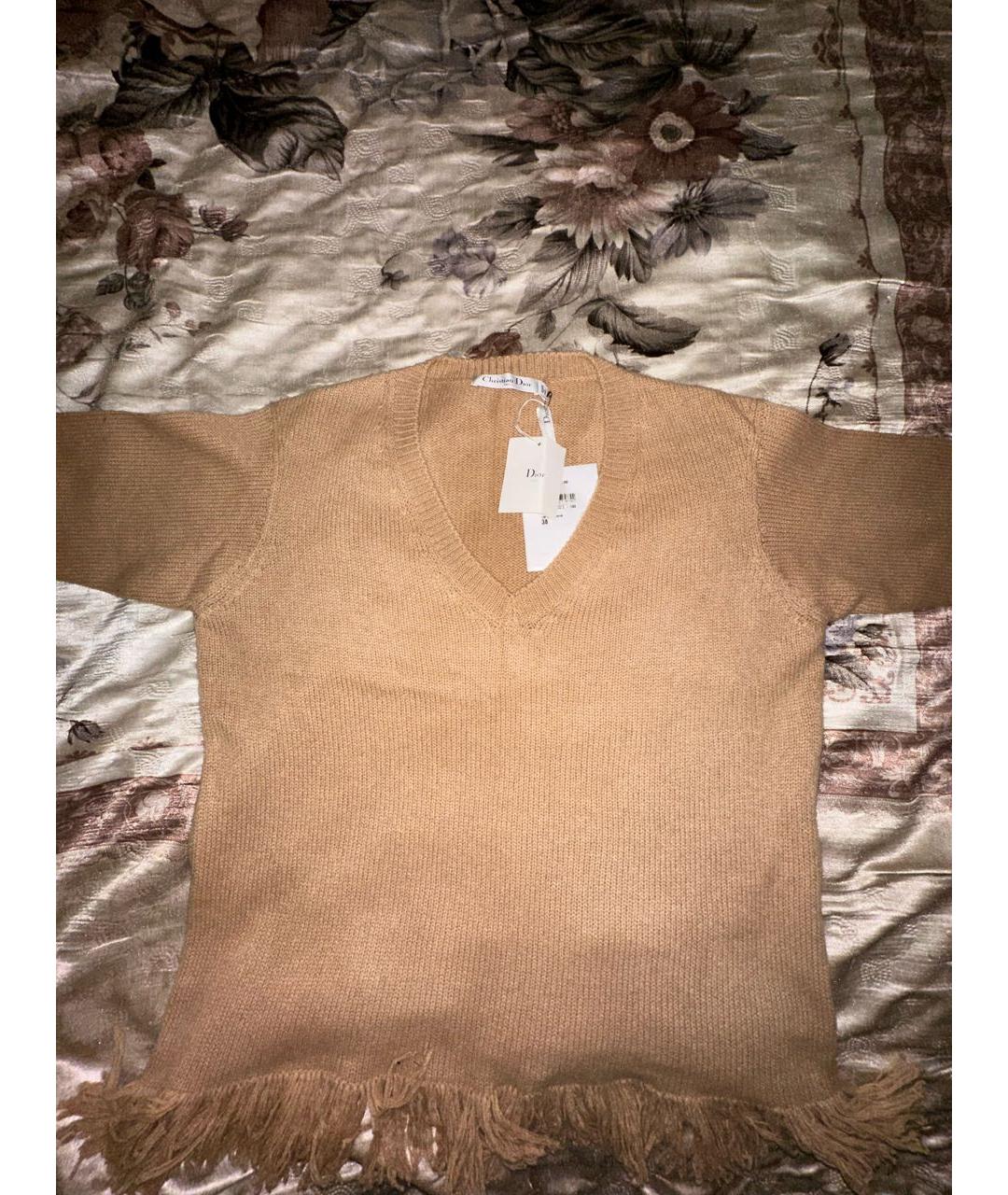CHRISTIAN DIOR Коричневый кашемировый джемпер / свитер, фото 5