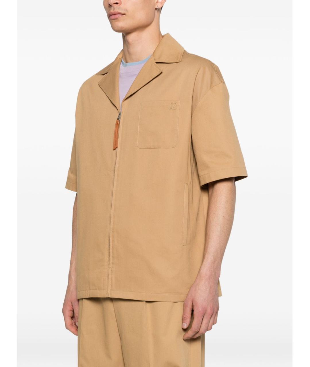 LOEWE Бежевая хлопковая кэжуал рубашка, фото 3