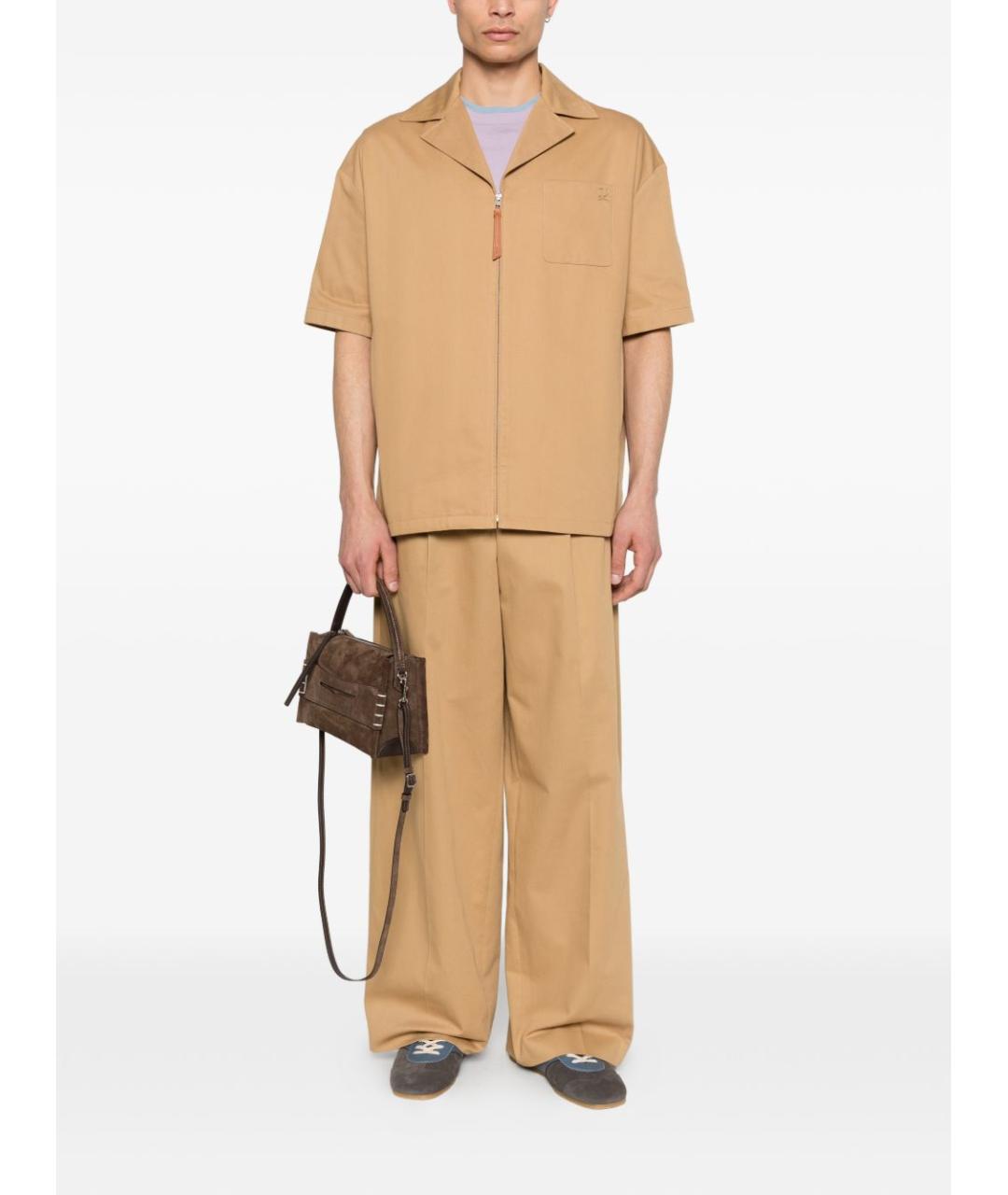 LOEWE Бежевая хлопковая кэжуал рубашка, фото 4