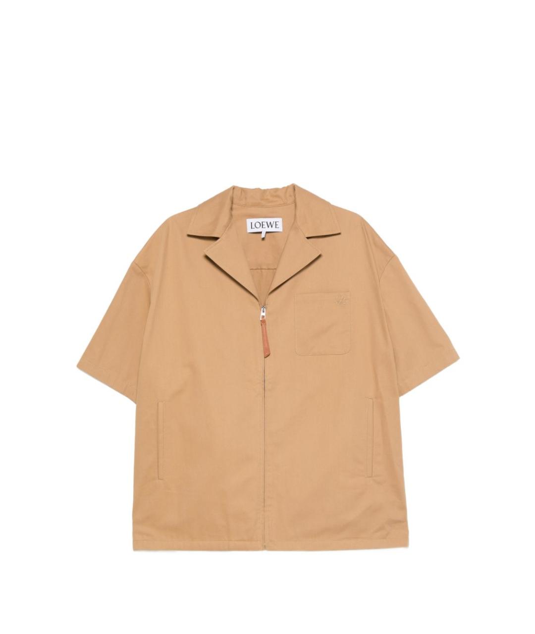 LOEWE Бежевая хлопковая кэжуал рубашка, фото 1