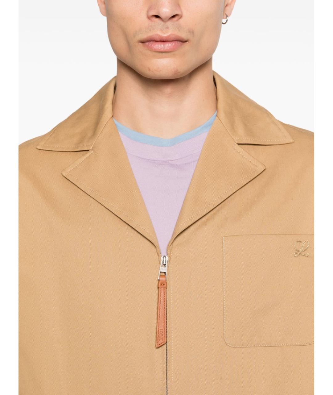 LOEWE Бежевая хлопковая кэжуал рубашка, фото 2