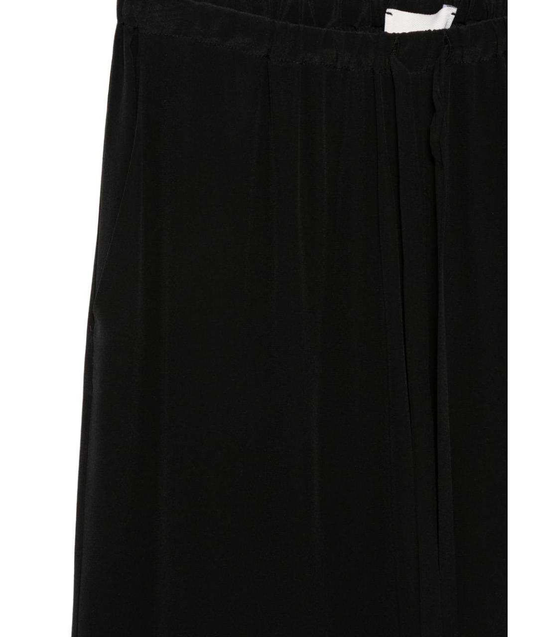 ALYSI Черные шелковые прямые брюки, фото 2