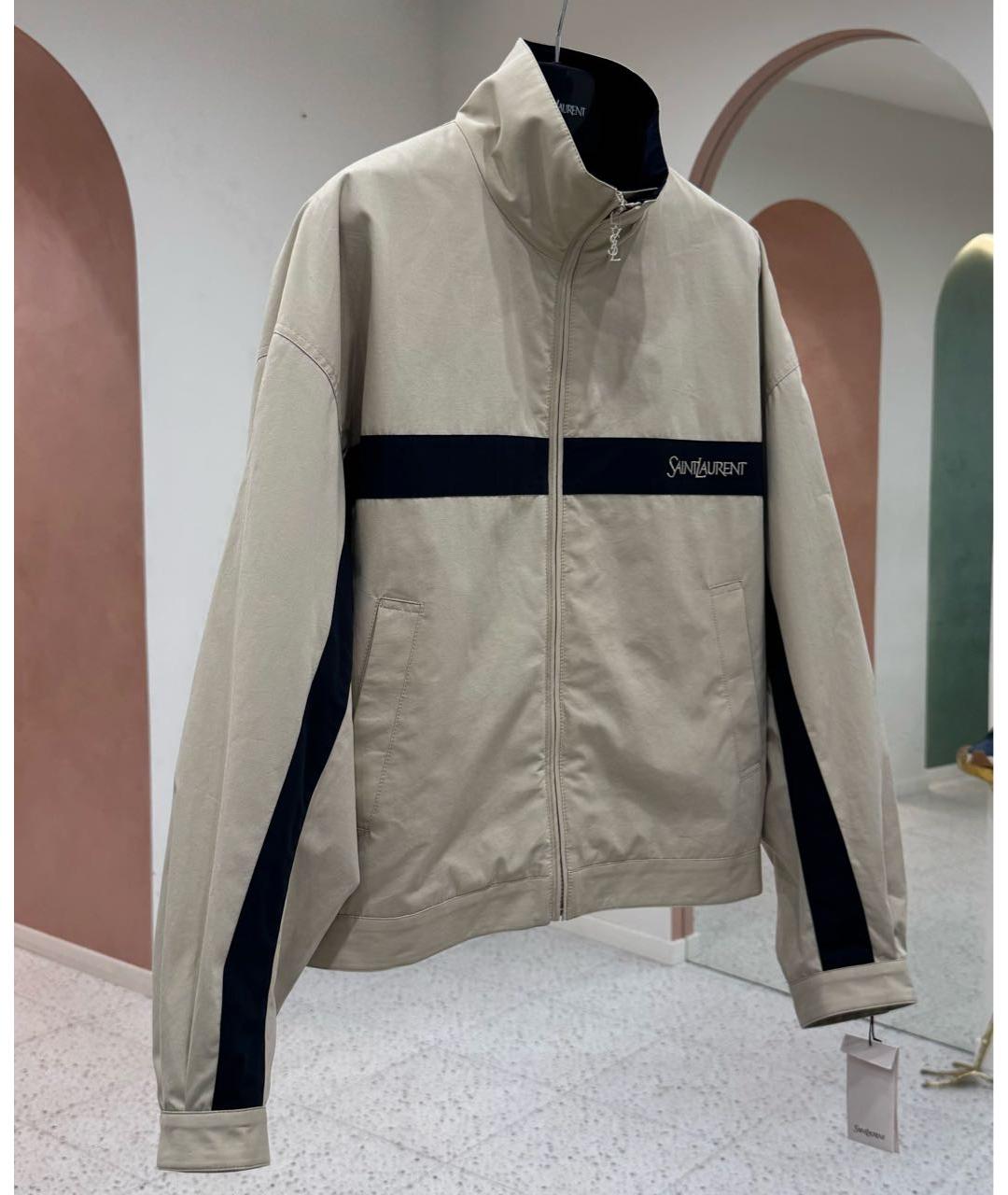 SAINT LAURENT Бежевая куртка, фото 4