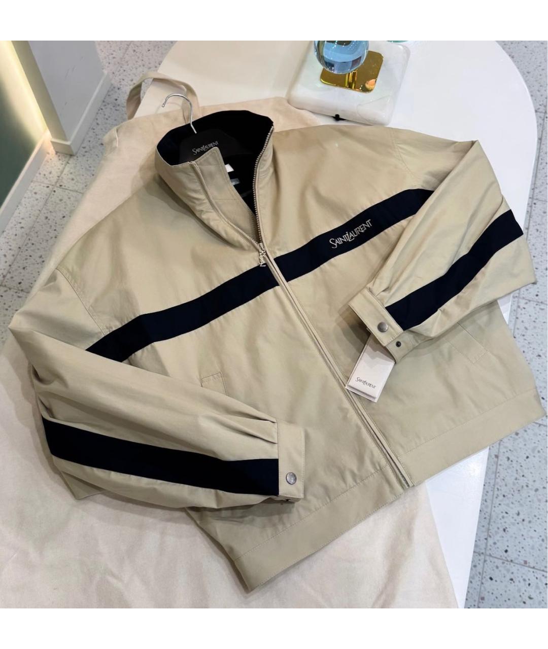 SAINT LAURENT Бежевая куртка, фото 7