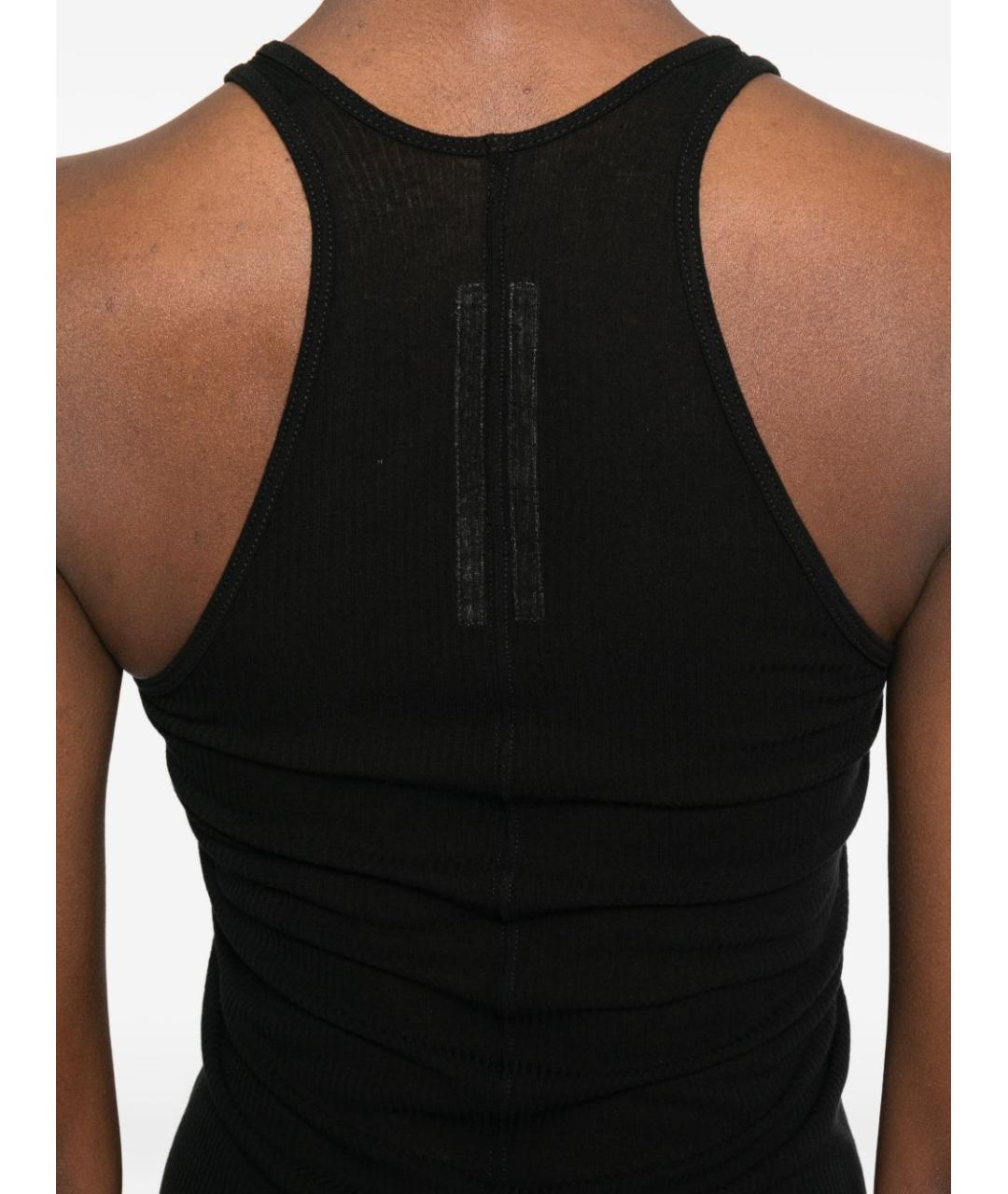 RICK OWENS Черная хлопковая майка, фото 5