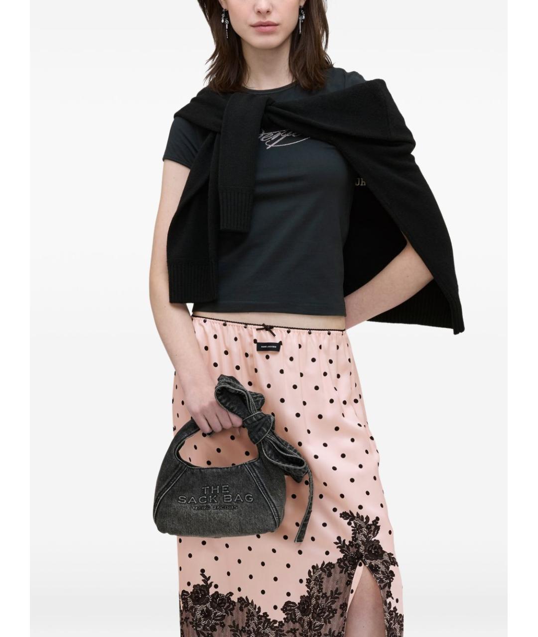 MARC JACOBS Черная деним сумка с короткими ручками, фото 7