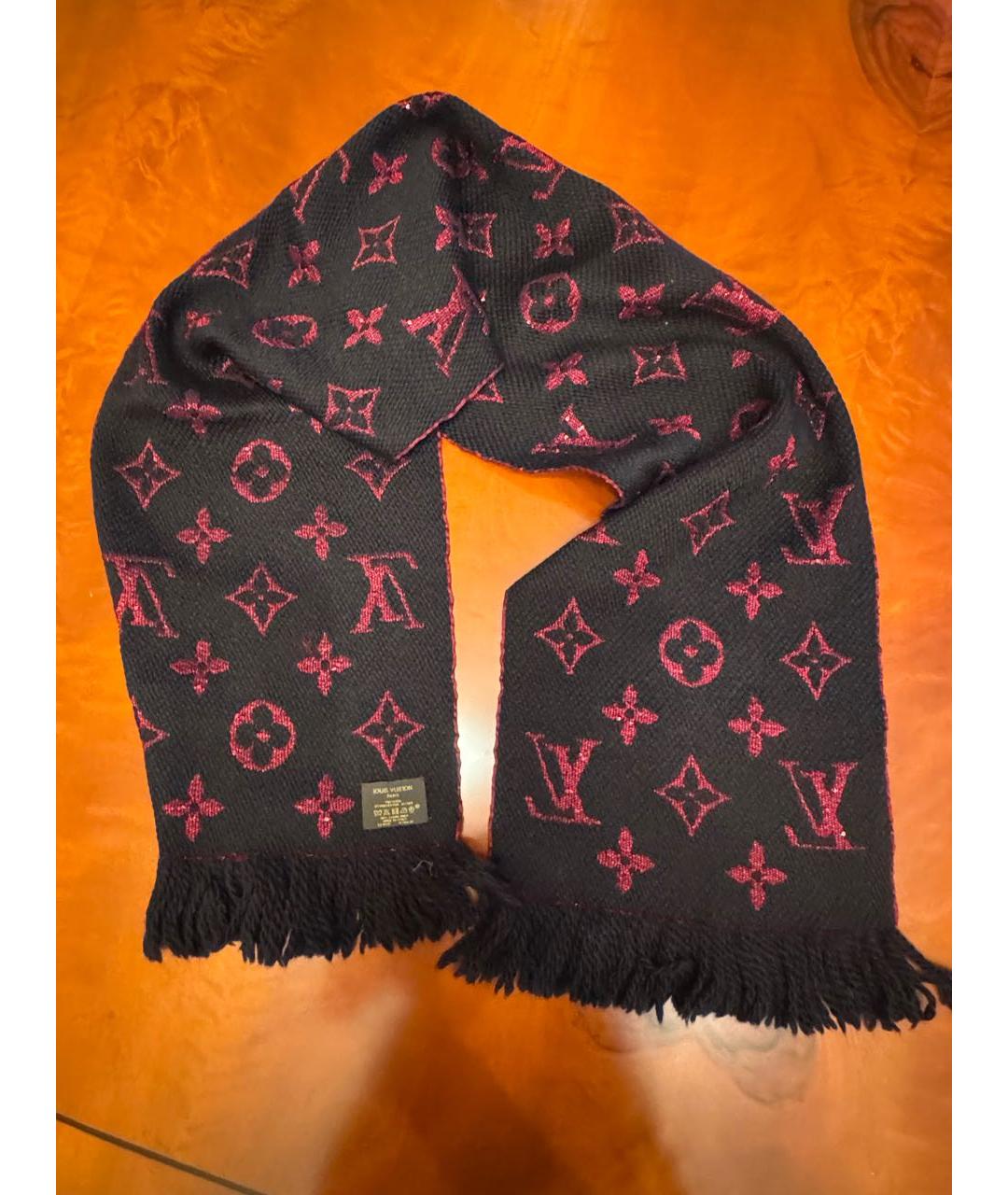 LOUIS VUITTON Бордовый шерстяной шарф, фото 2