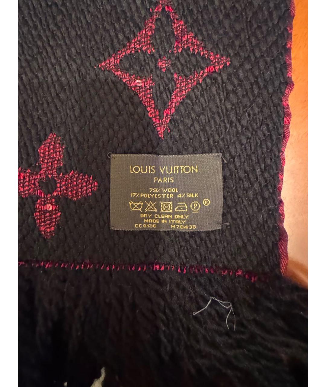 LOUIS VUITTON Бордовый шерстяной шарф, фото 3