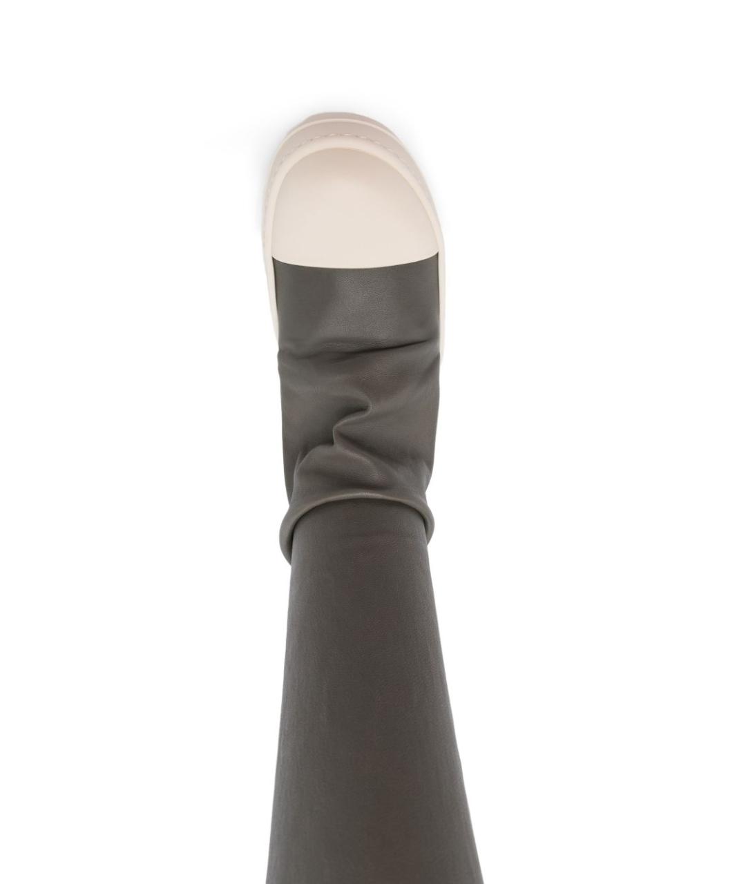 RICK OWENS Серые ботфорты, фото 3